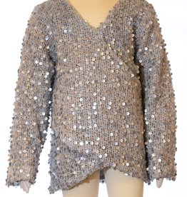 ML Fashions Junior Sequin Cross Front Top