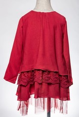 ML Fashions Tiered Lace/Ruffle Dress
