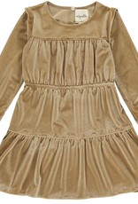Vignette Girl Velveteen L/S  Tiered Dress