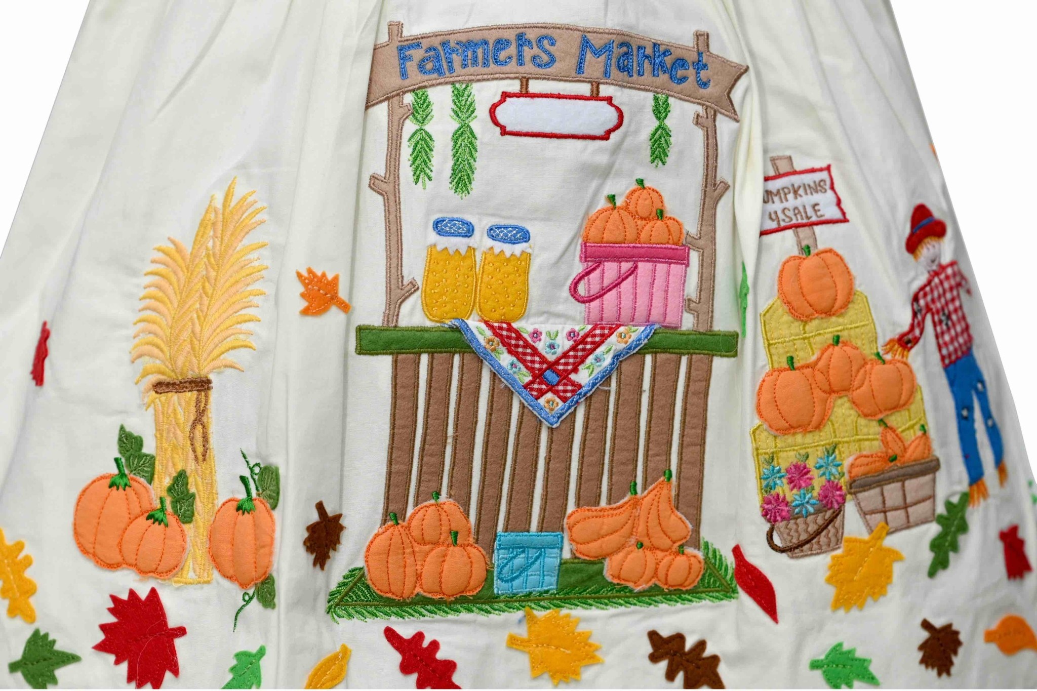 Cotton Kids Fall Harvest Embroidered Dress