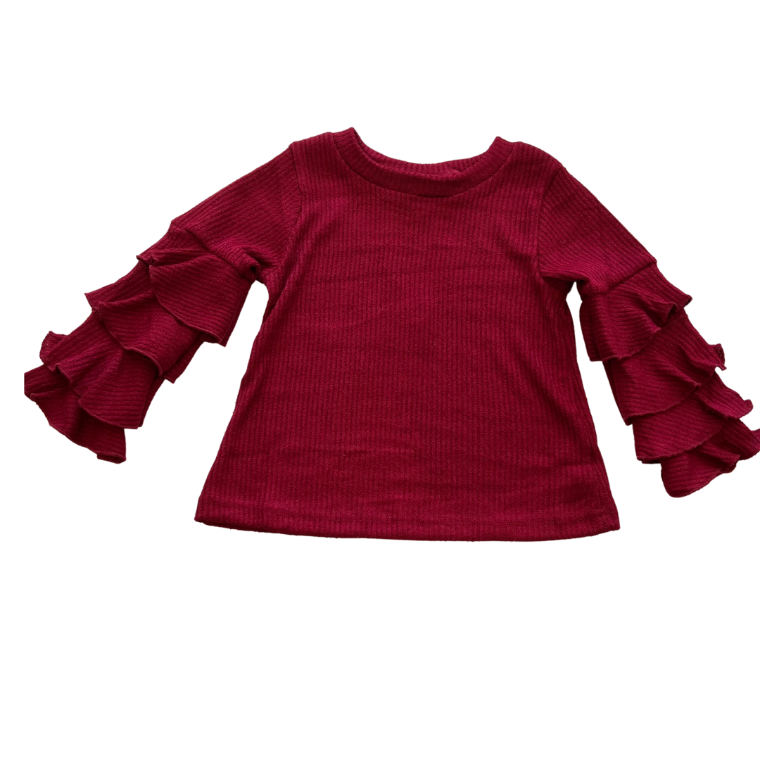 ML Fashions Girl Long Sleeve Ruffle  Sleeve Top