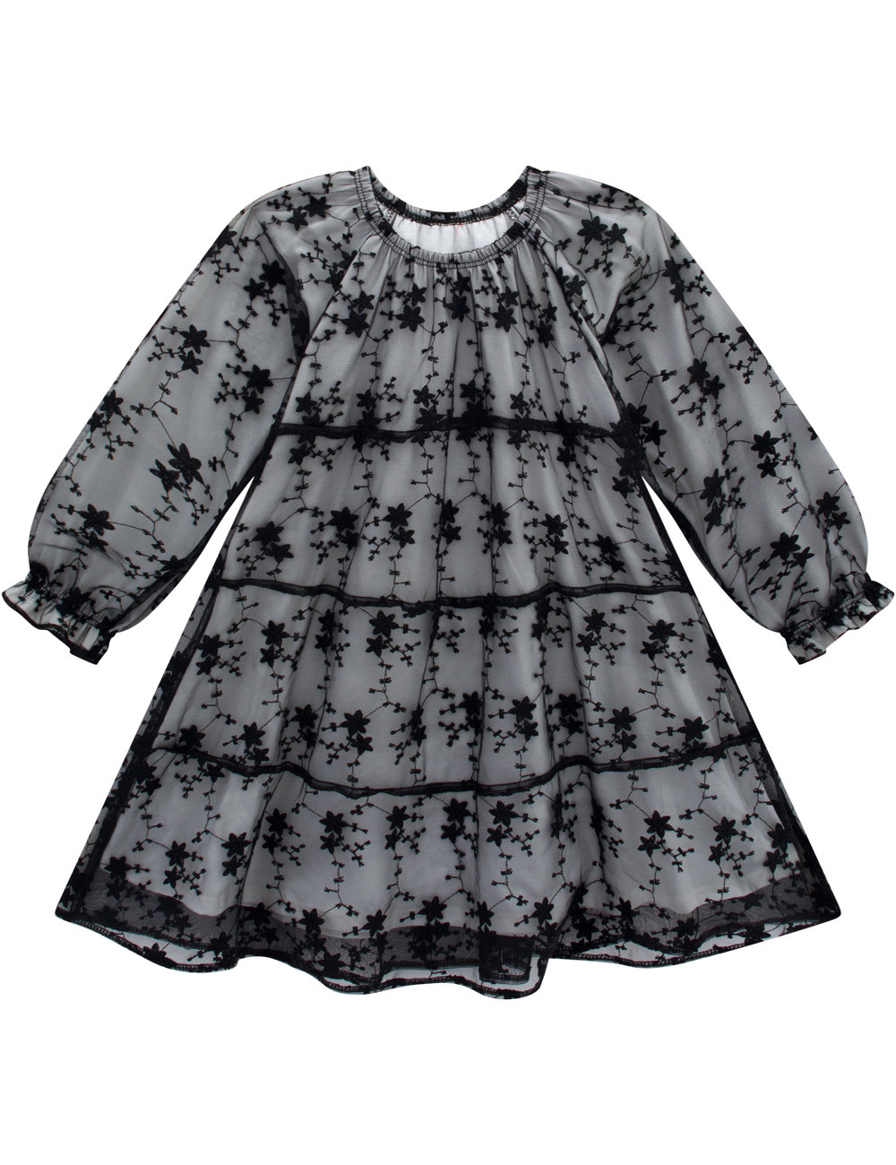 Milon Clothing Girl Lace L/S Over-lay Dress