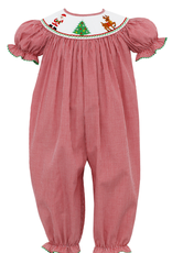 Anavini Baby & Toddler Smocked Santa Claus Romper