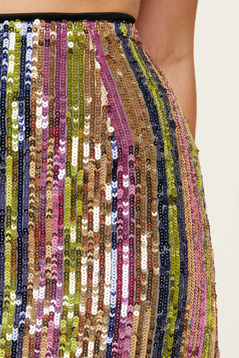 Junior High Waist Sequined Skirt