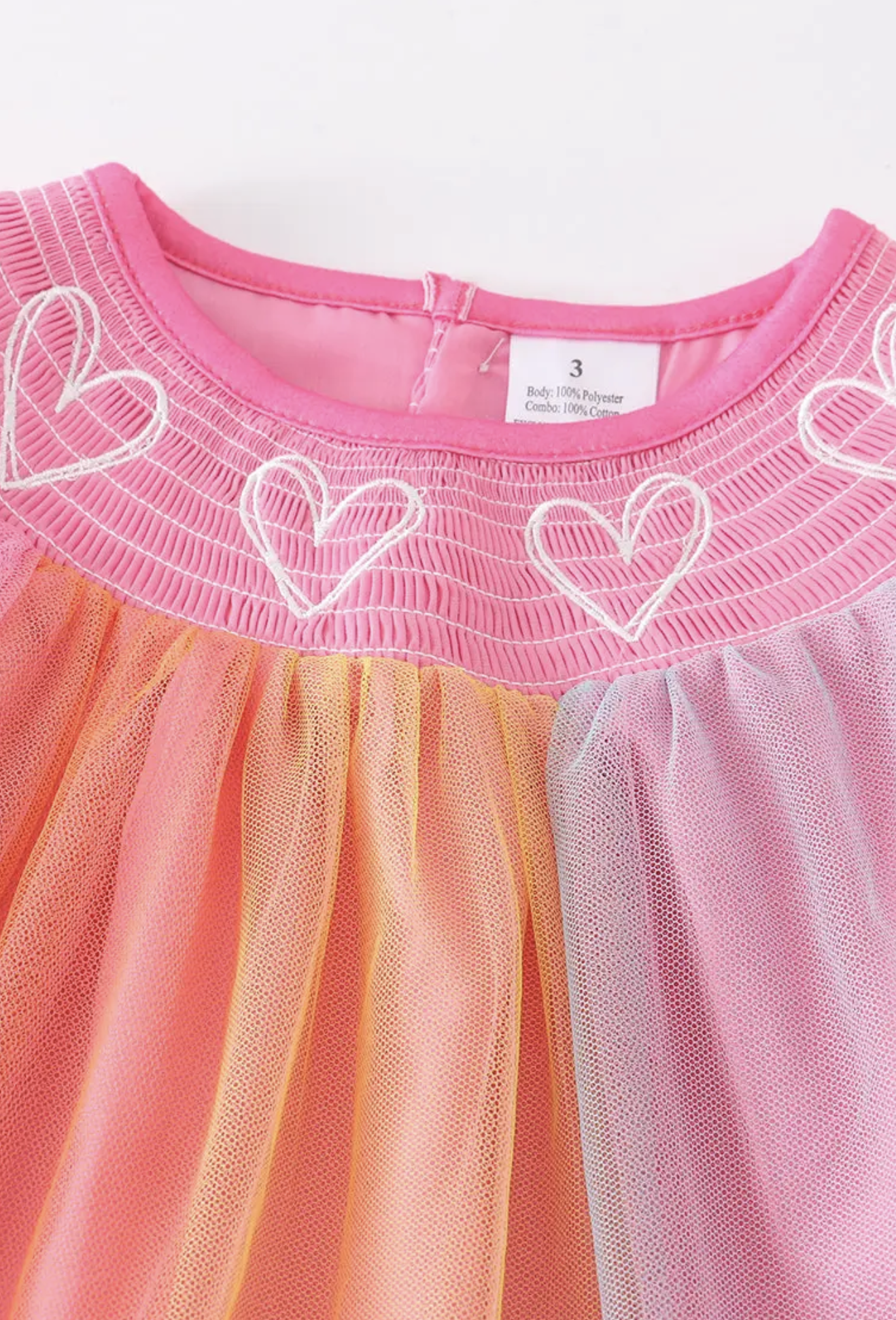 Heart Smocked Tulle Dress