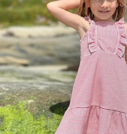 Vignette Girl Striped Flutter Strapped Dress