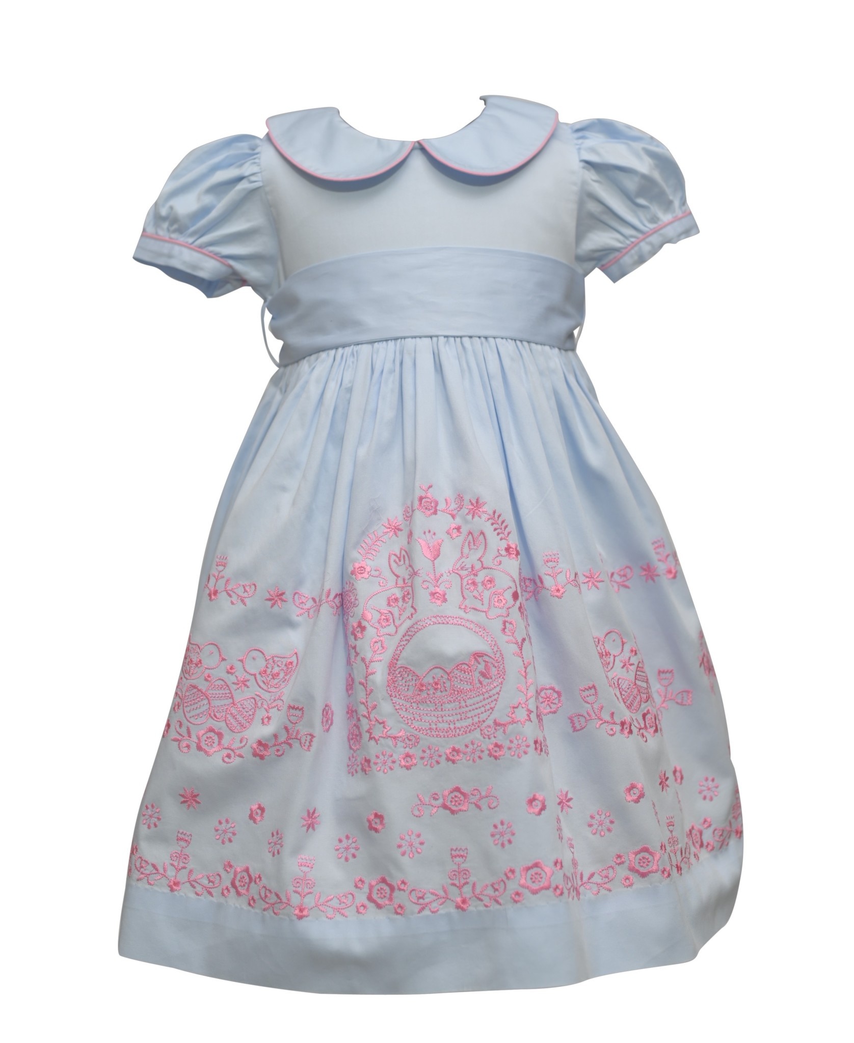 Cotton Kids Easter Floral Emb Dress