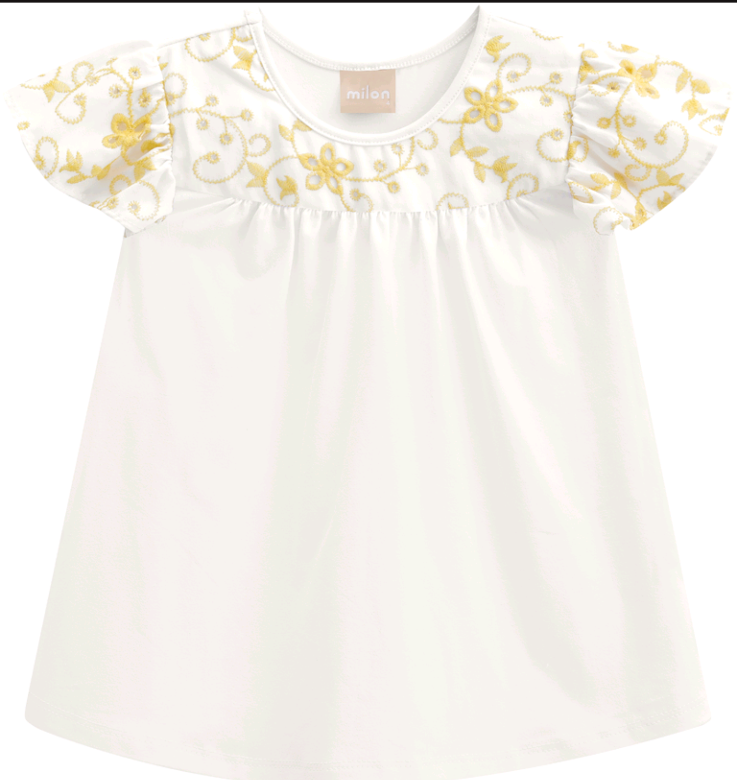 Milon Clothing Girl S/S Embroidery Top