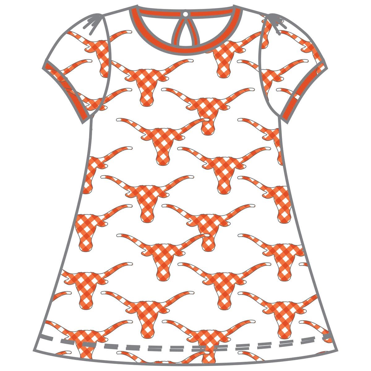 Magnolia Baby S/S Girl A-line Longhorn Print Dress