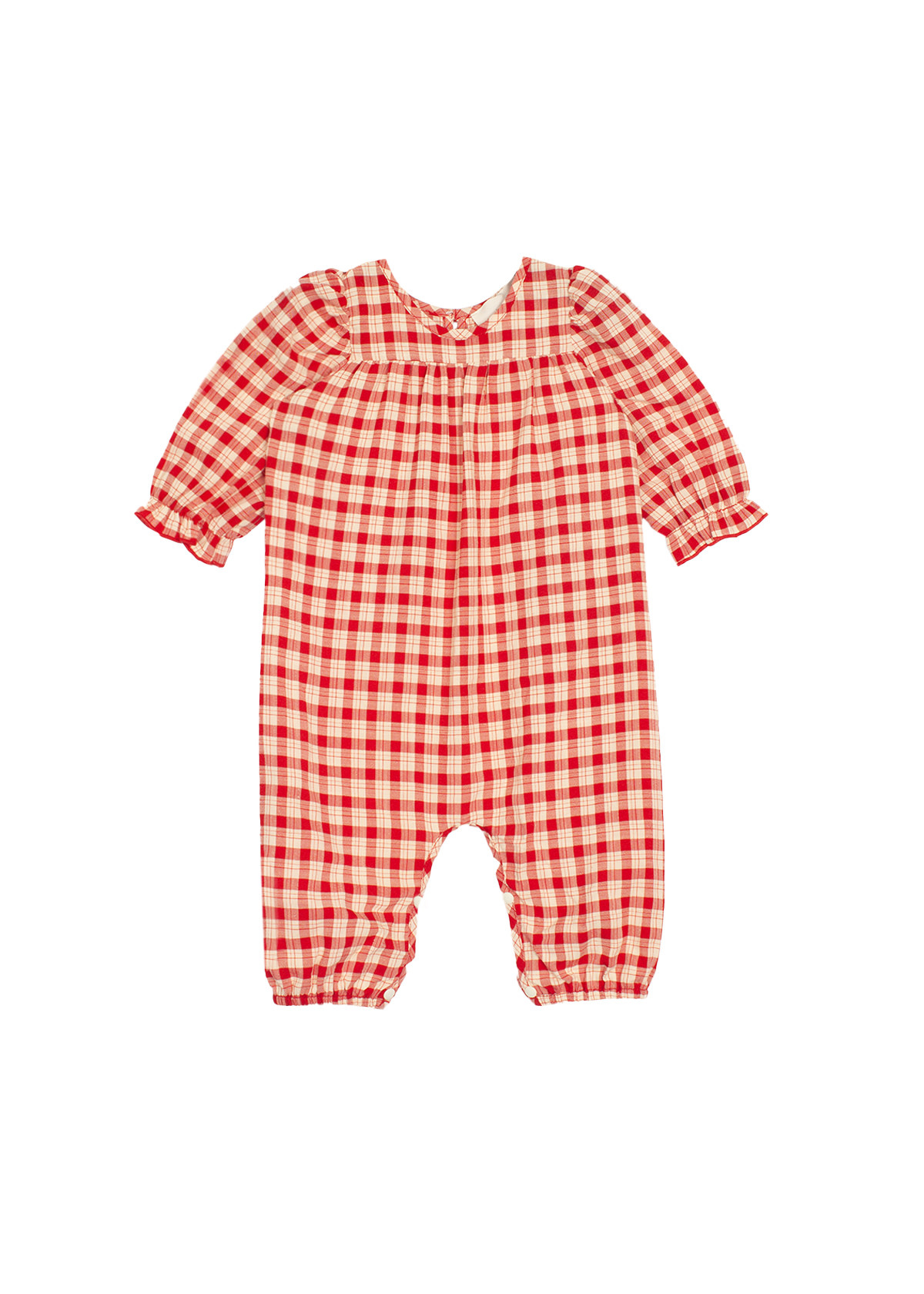 Mabel and Honey Checked Woven Plaid Romper