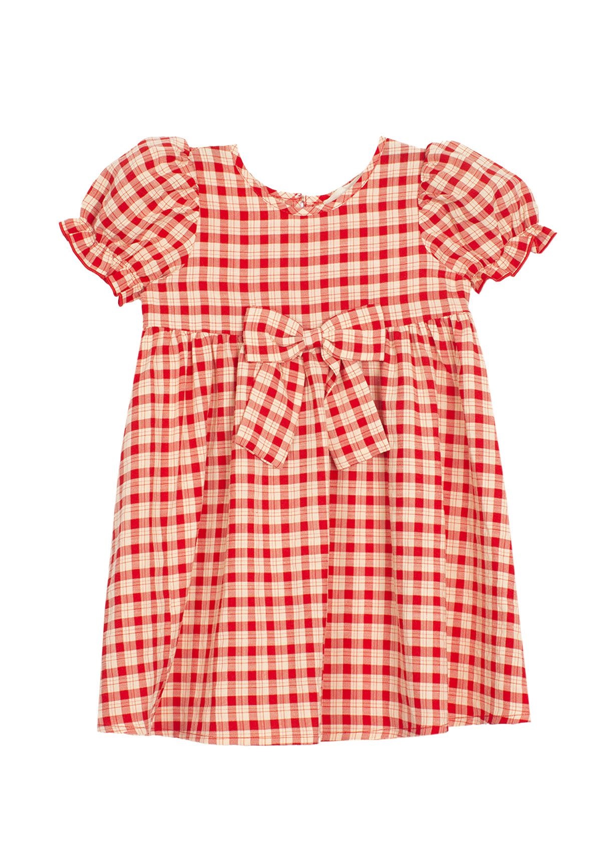 Mabel and Honey Checked Woven S/S Dress