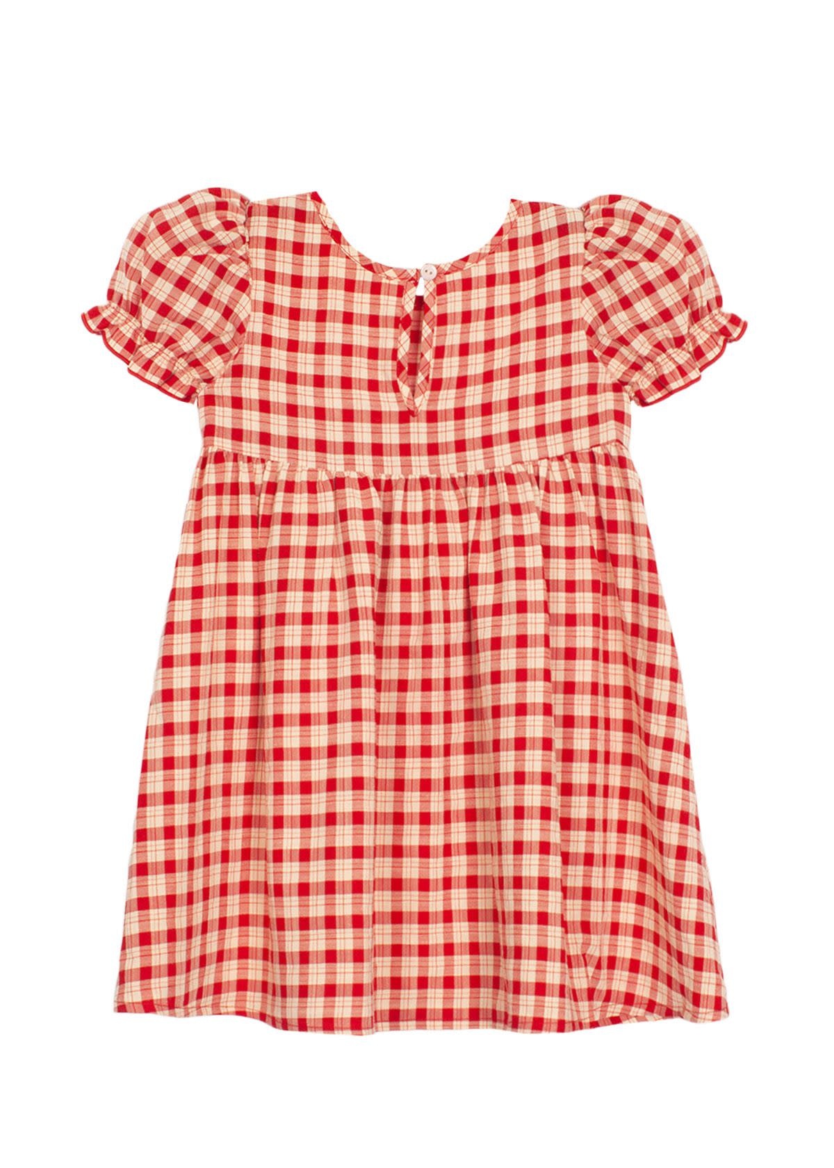 Mabel and Honey Checked Woven S/S Dress