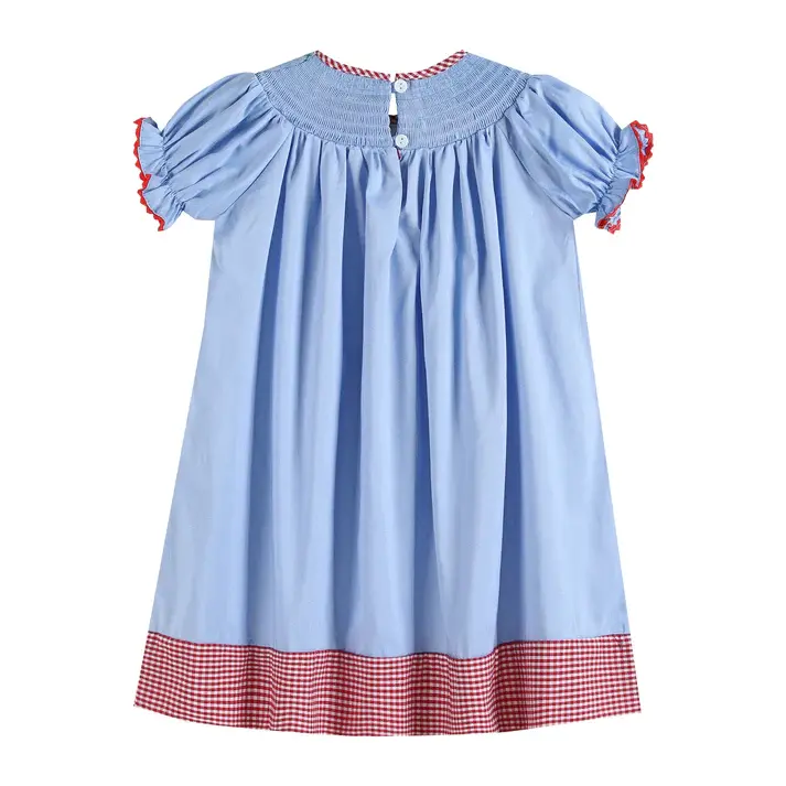 Lil Cactus Girl Smocked Santa & Sleigh Bishop Dress