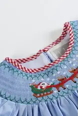 Lil Cactus Girl Smocked Santa & Sleigh Bishop Dress