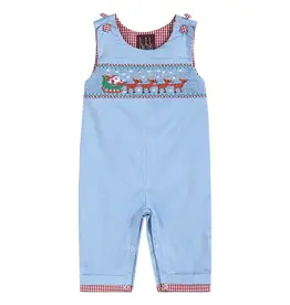 Lil Cactus Baby & Toddler Smocked Santa & Sleigh Overalls