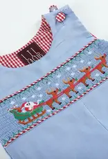 Lil Cactus Baby & Toddler Smocked Santa & Sleigh Overalls