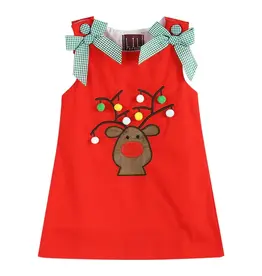 Lil Cactus Girl Christmas Reindeer Jumper Dress