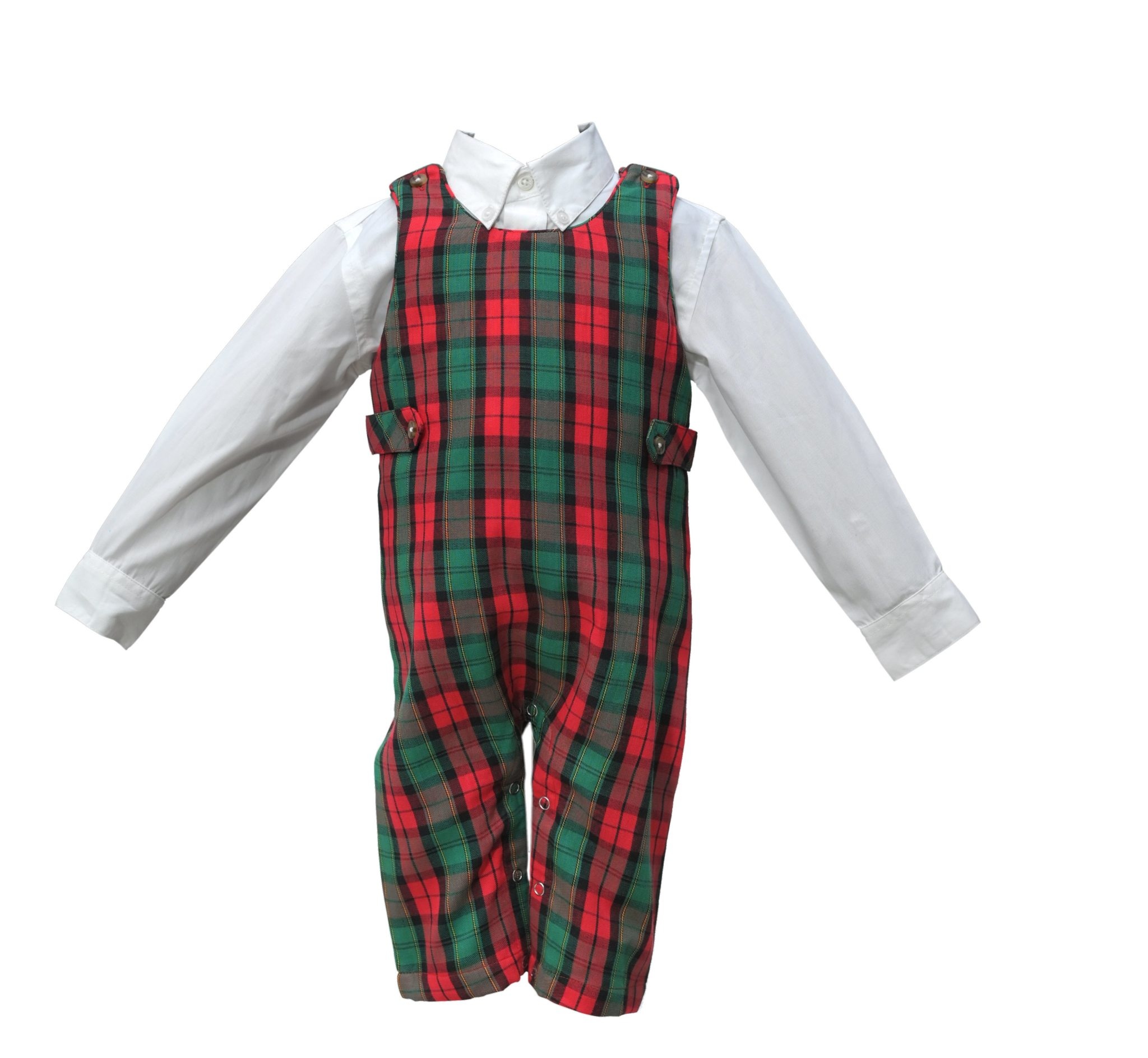 Cotton Kids Baby & Toddler Christmas Plaid Overalls