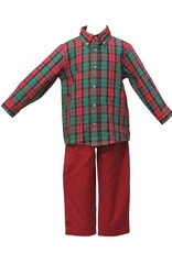 Cotton Kids Boy Christmas Plaid Button Down Shirt