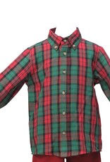 Cotton Kids Boy Christmas Plaid Button Down Shirt