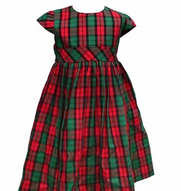 Cotton Kids Girl Christmas Plaid Dress