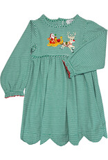 Ishtex Long Sleeve Sleigh Applique Dress