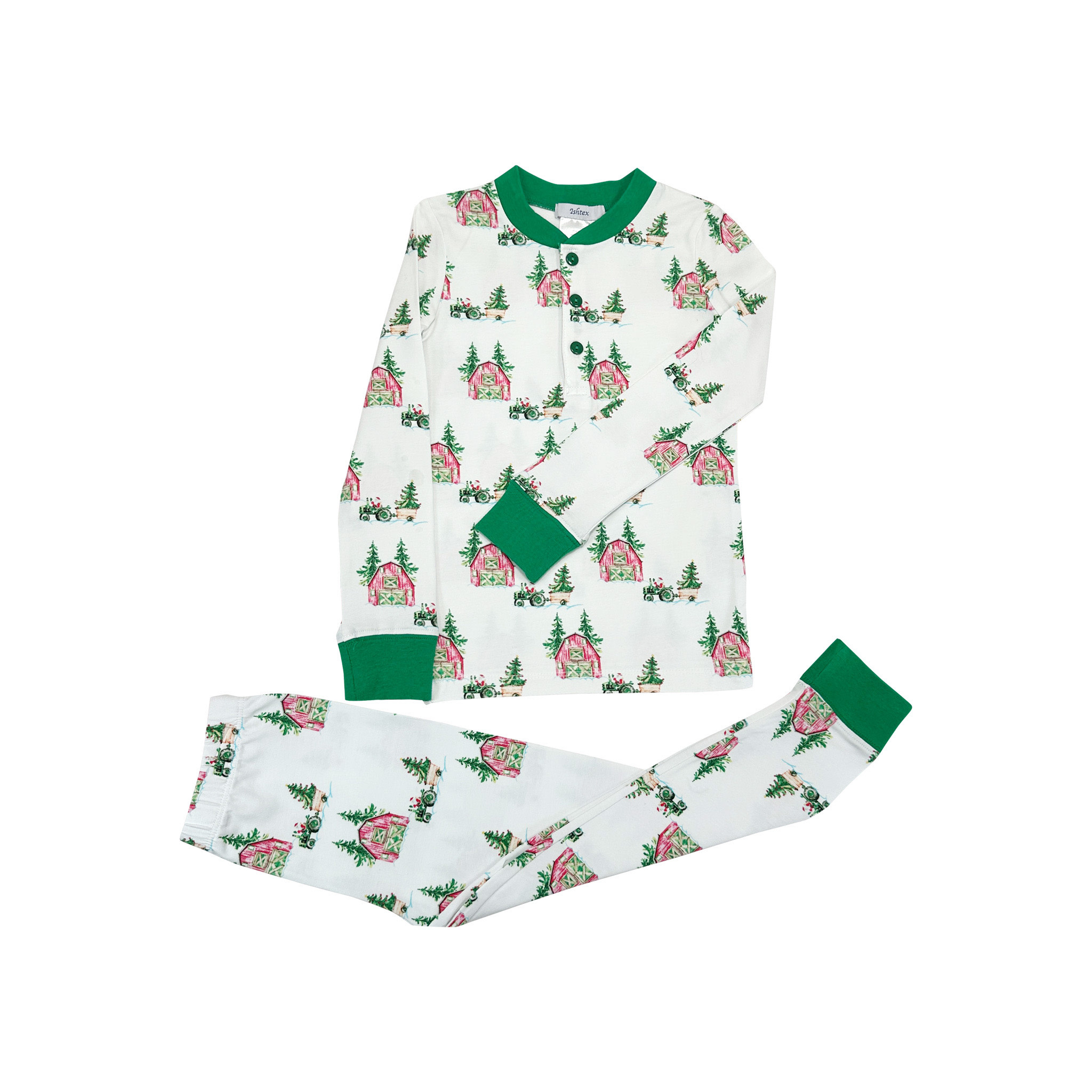 Ishtex Boy's Christmas Tree Farm Pj Set