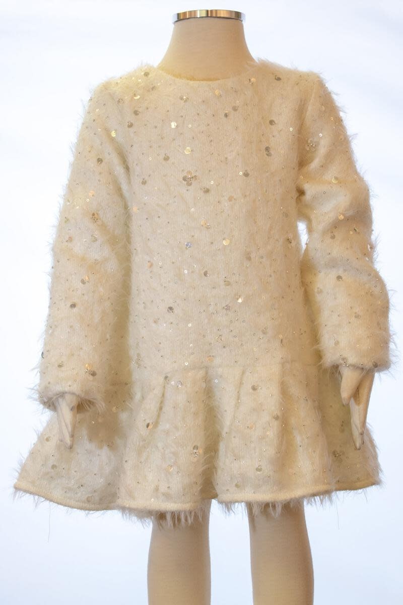 ML Fashions Girl Beaded Sweater Dress