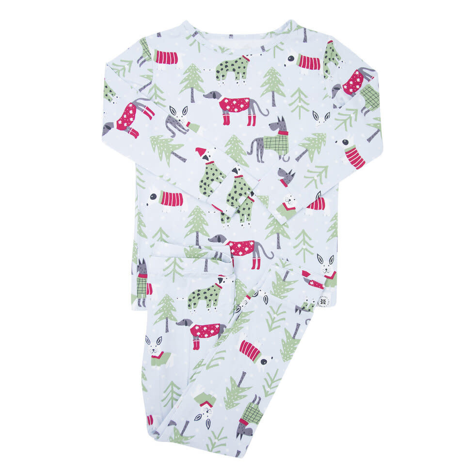 Sweet Bamboo Crazy Pups Holiday Pj Set