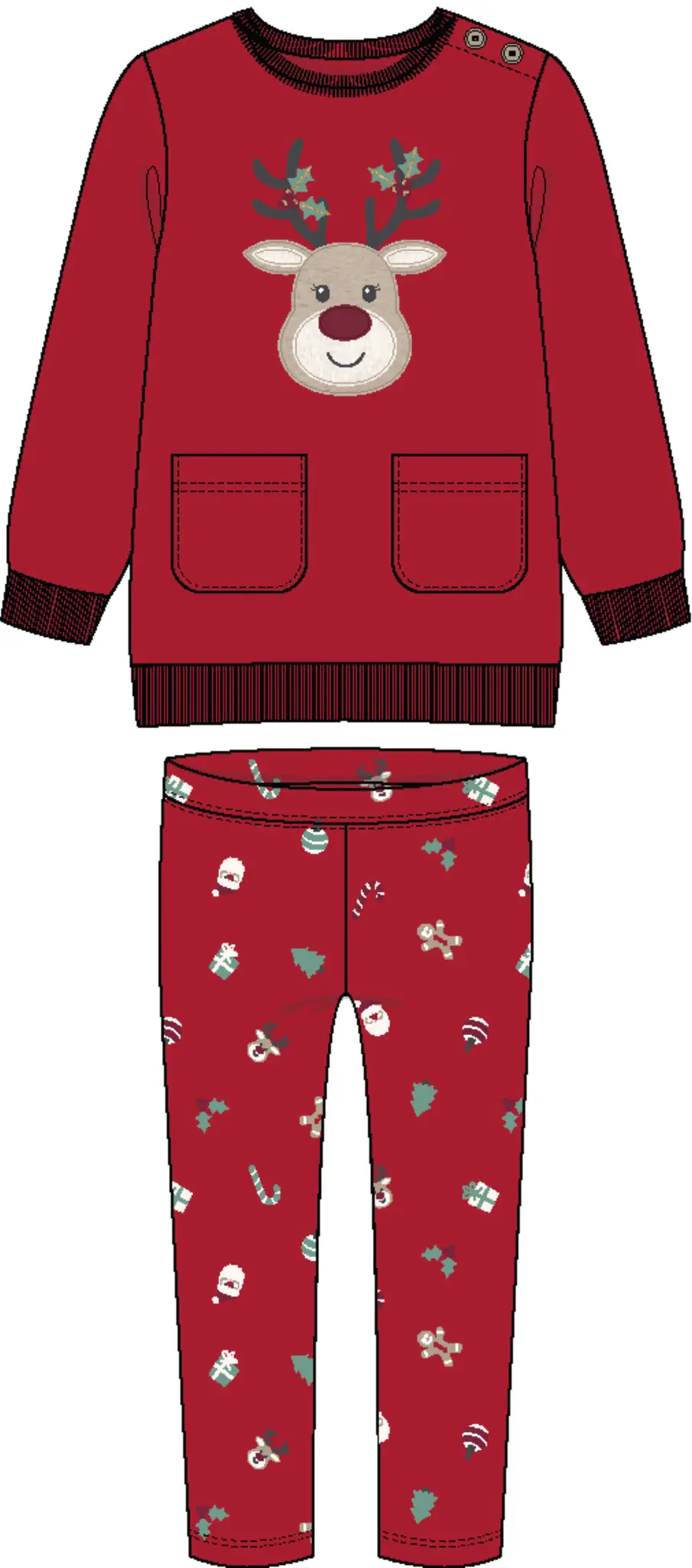Tangerine Sky Reindeer Tunic w/ Printed Leggings