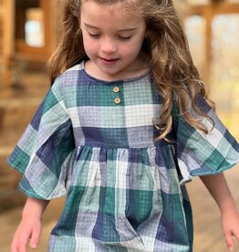 Vignette Korin Flared sleeve Plaid Dress