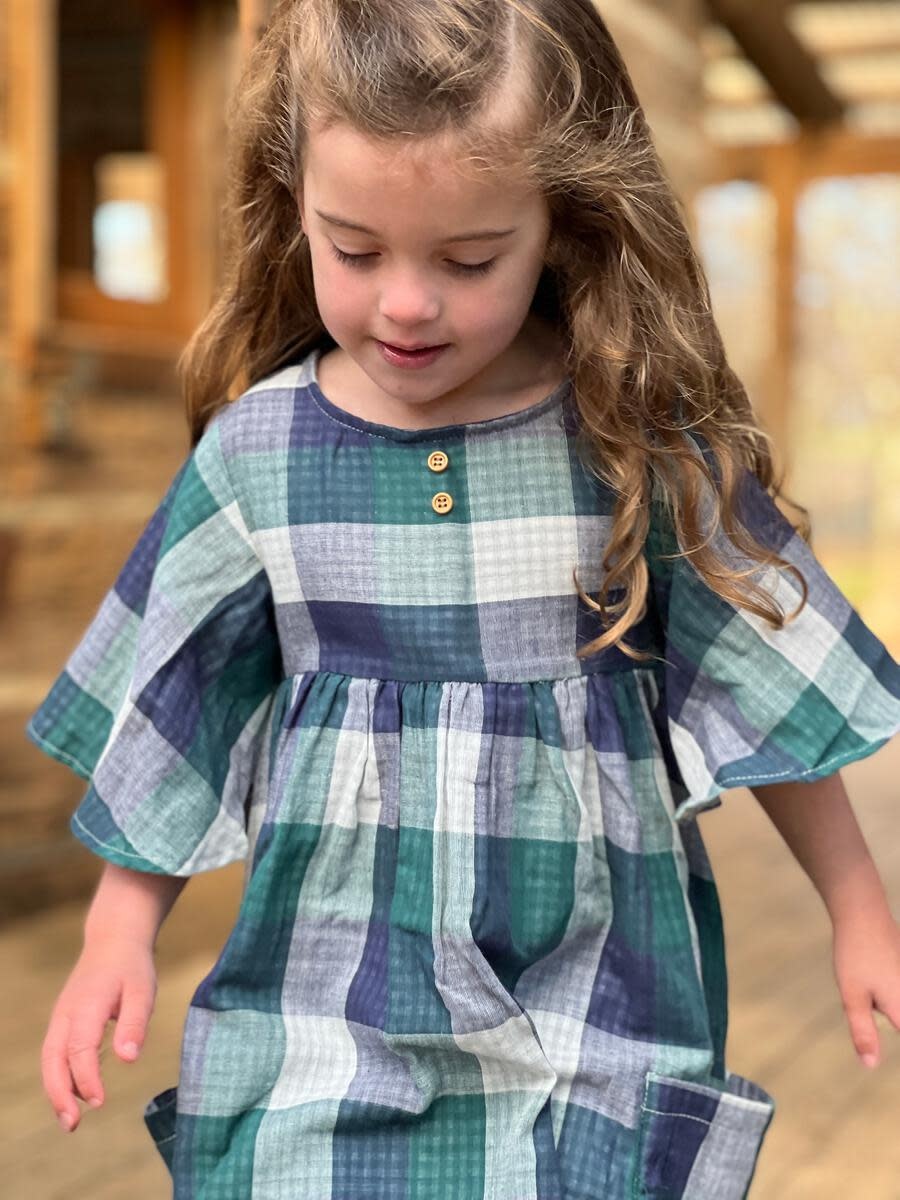 Vignette Korin Flared sleeve Plaid Dress