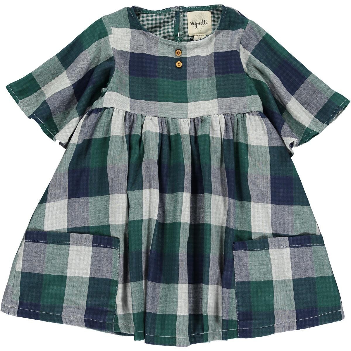 Vignette Korin Flared sleeve Plaid Dress