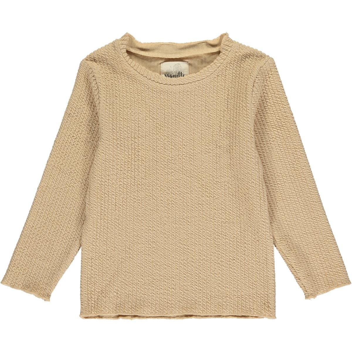 Vignette Girl Mock Turtle Neck Texture Top
