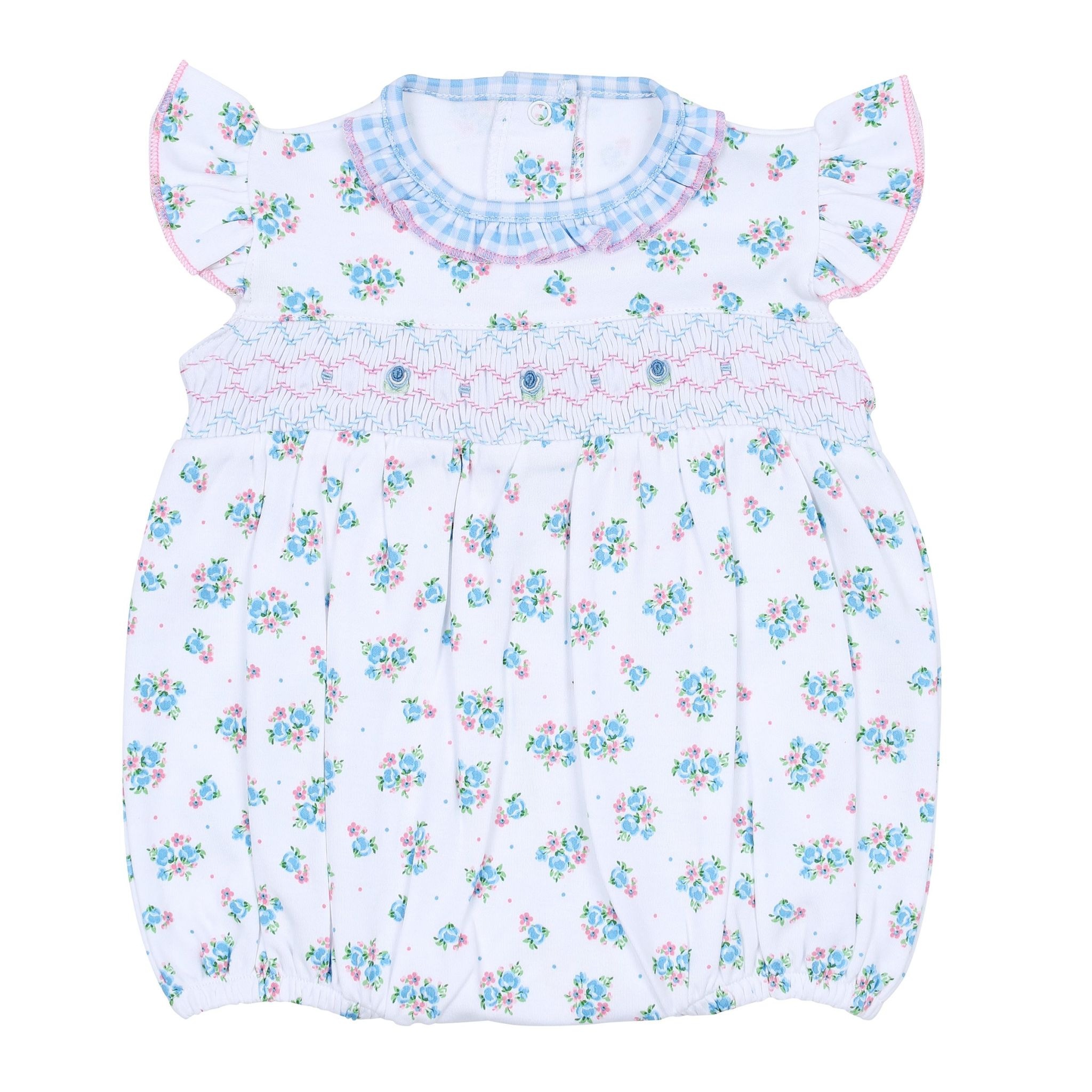 Magnolia Baby Anna Smocked S/S Flutter Bubble
