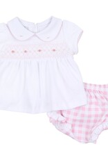Magnolia Baby Baby Checks Smocked Collared w/Ruffled Diaper Cover, Set