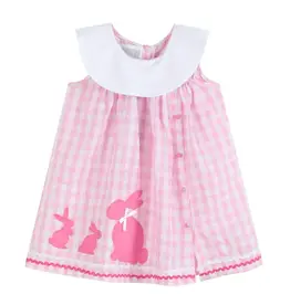 Hopping You'll Love This! Gingham, Bunny Family, Yoke Dress - www