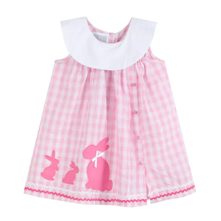 Lil Cactus Gingham Bunny Family Yoke Dress