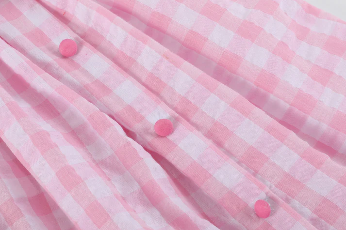 Lil Cactus Gingham Bunny Family Yoke Dress