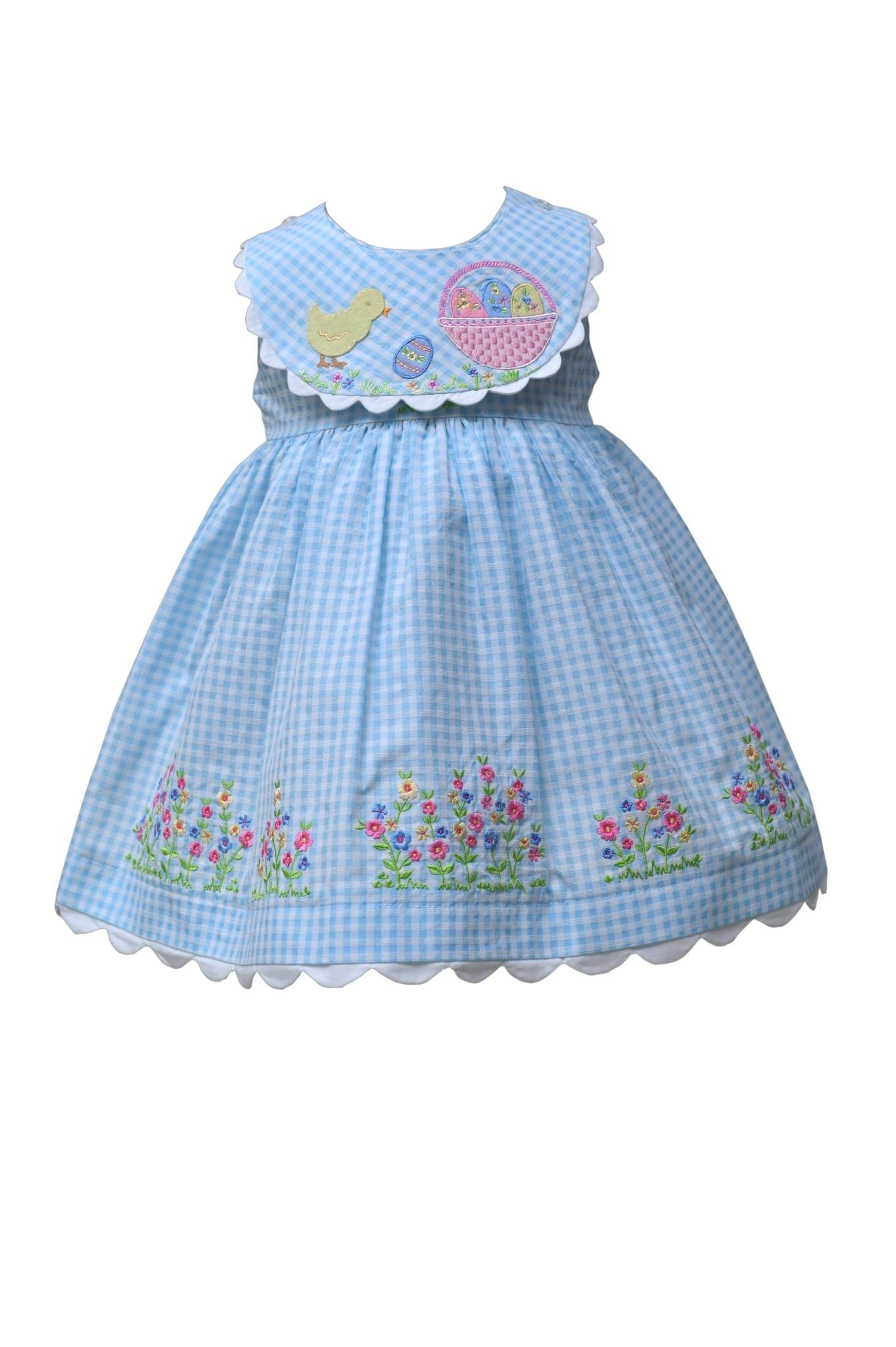 Cotton Kids Baby/Toddler Reversible Collar Chick Girl Dress