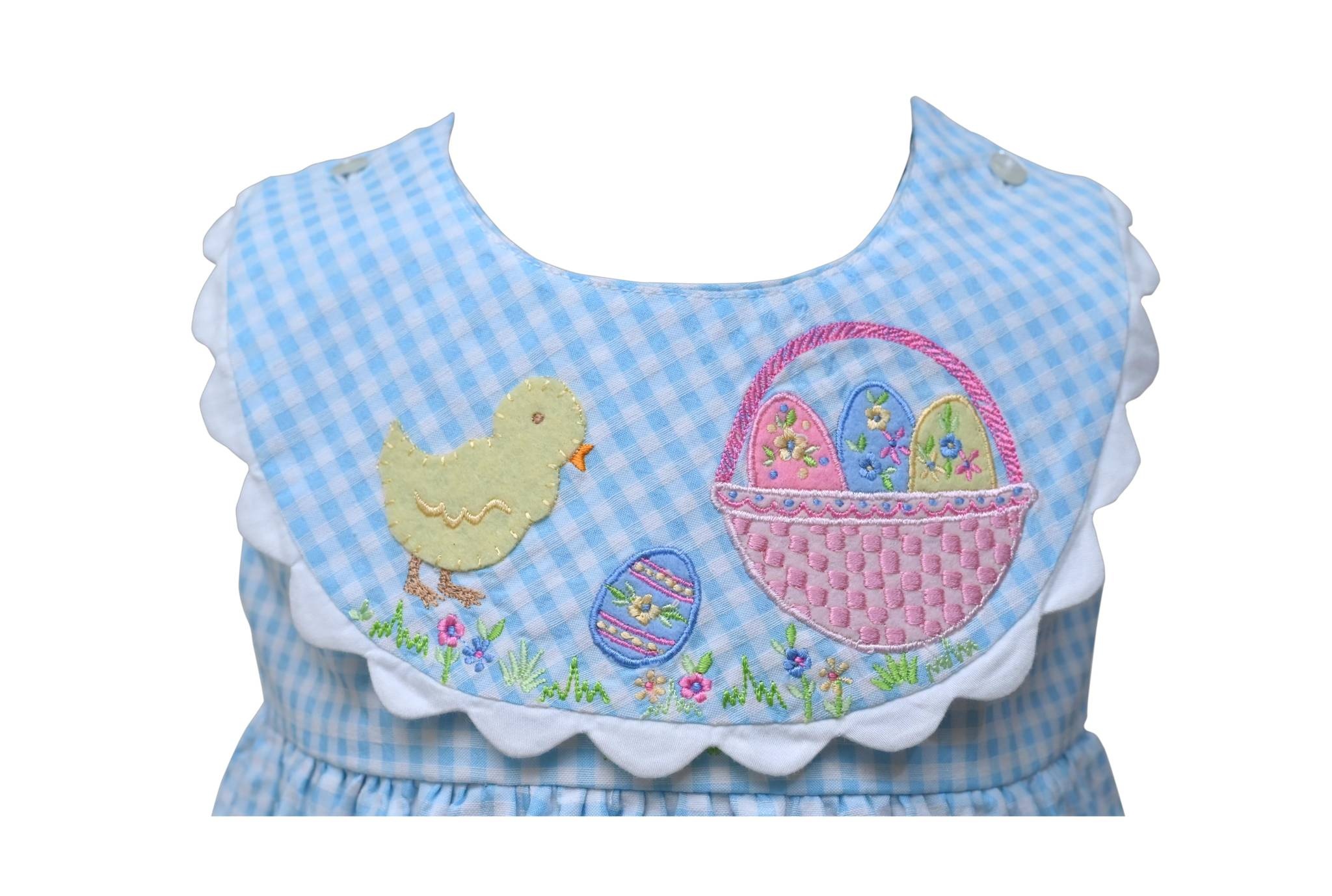 Cotton Kids Baby/Toddler Reversible Collar Chick Girl Dress