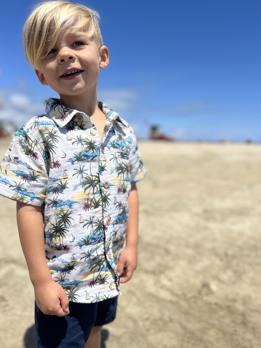 Me & Henry Baby & Toddler Woven Aloha Button Down Shirt