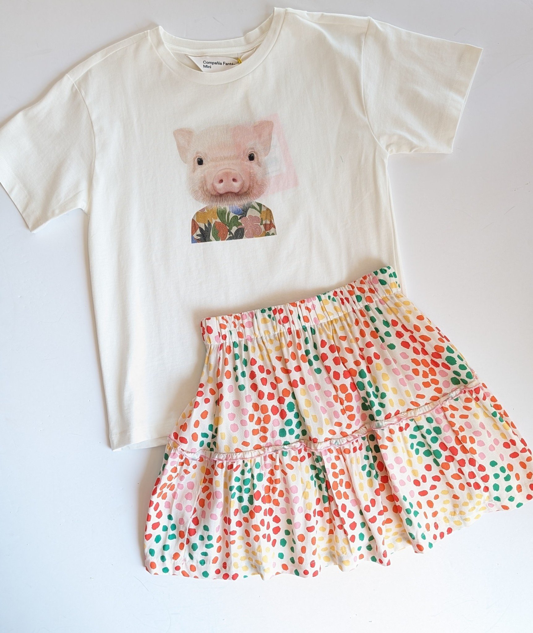 Compania Fantastica Multi Color Dot Skirt