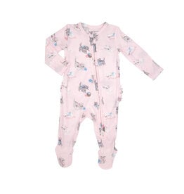 Angel Dear Girls Ruffled Zippered  Footed PJ's