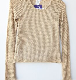 Area Code 407 Tween & Junior L/S Loose Weave Fashion Top
