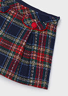Mayoral Girl Tweed Plaid Shorts