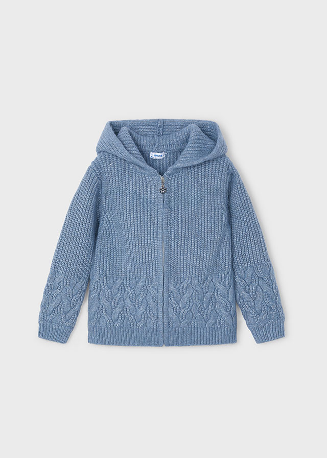 Mayoral Hooded, Zipped Knit Sweater