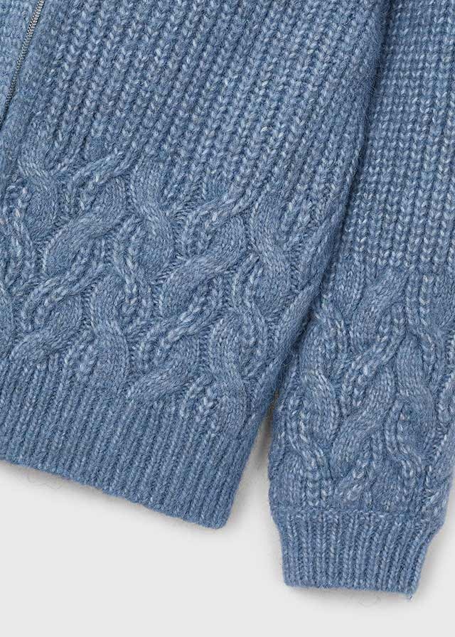 Mayoral Hooded, Zipped Knit Sweater
