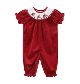 Lil Cactus Reindeer Smocked Playsuit