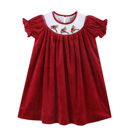 Lil Cactus Reindeer Smocked Bishop Dress